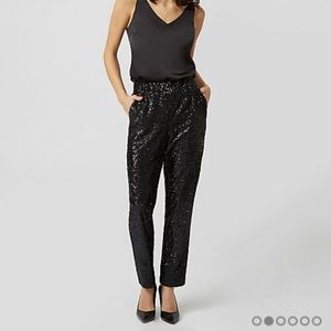 Black sequin jogger style pants